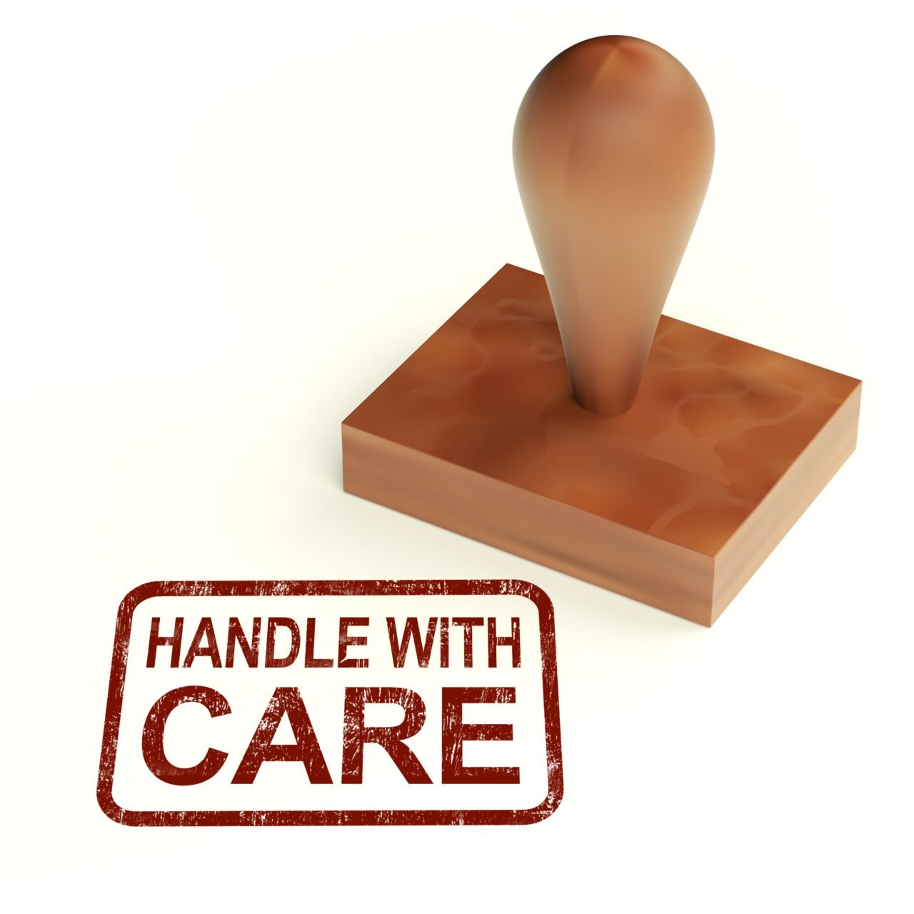 Product care, handle with care stamp Product care, handle with care stamp